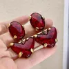 Dangle Earrings Lifefontier Vintage Red Double Layered Crystal Heart Drop For Women Trendy Love Wedding Bride Charm Earring Jewelry