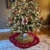 Juldekorationer 48 tum sammet träd kjol semesterdekor inomhus 231113