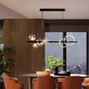 Lampadario moderno a soffitto a LED lungo nero per tavolo da cucina, sala da pranzo, soggiorno, lampada a sospensione, illuminazione interna, apparecchi di illuminazione