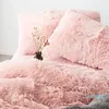 Set biancheria da letto in puro colore Copripiumino in velluto di visone Lenzuolo Federe in biancheria da letto