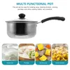 Double Boilers Single Handle Small Milk Pot Stainless Steel Soup Cover Sauce Pan Mini Crock Dips