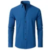 Polos pour hommes Chemise pour hommes Sans repassage Manches longues Élastique Quatre côtés Version européenne Business Premium Chemise pour hommes 230414