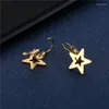 Stud Earrings European And N Geometry French Buckle Pentagram Female Cross-border Southeast Asian Stainless Steel Star