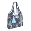 Shopping Bags Christmas Tree Reusable Grocery Foldable Totes Washable For Men Women Market Lunch Travel