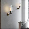 Wall Lamp Vintage LED Bedroom Bedside Parlor Stairs Sconces E27 Glass American Country Style Surface Mount