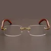 サングラスフレームリムレスメガネフレームウッドメン女性ライトウェイト光学リム眼鏡フレームブランドデザイナー処方眼鏡231113