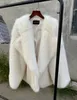 Women's Leather Faux Leather HIGH QUALITY Winter Large Lapel Fur Coat Long sleeve Loose Warm Shaggy Faux Fur Jacket Loose Coat White Khaki 231114