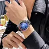 Armbanduhren AOKULASIC für Herrenuhren Mechanische Automatik Zirkon Bling Sky Galaxy Luxus Leuchtzeiger Relogio Masculino