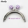 Bag Parts Accessories 10 Pcs/Lot 8.5 CM Stripe Lollipop Bead Metal Purse Frame Bright And Clean Semicircle Silver Kiss Clasp Bag Accessory 231114