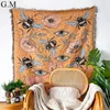 Blankets Vintage Yarn Dyed Eye Pattern Throw Blanket for Sofa Bed Seat Bohemian Jacquard Tassels Tapestry Home Decor Outdoor Picnic Mat 231113