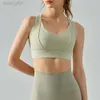 デザイナーAloo Yoga Bra Long Sleeveレディースタンクトップコントラストカラーカラーフェイク2ピーススポーツブラジャーブラジャー胸部クッションランニングフィットネスシャツ