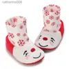 Slipper Infant Newborn Booties Santa Foot Socks Baby Christmas Boots Lovely Snowflake Santa Design Winter Warm Slippers Anti-Slip ShoesL231114