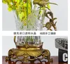Vasen Importierter Kristall Intarsien Kupfer Blumen Flaschenhalter Restaurant Desktop Transparente Ornamente Weiches Licht Luxus Ornament