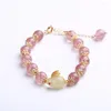 Bracelet en Jade en cristal de fraise naturel pour femme, brin naturel de 8MM, petite année de naissance, Bracelet du zodiaque pour femmes, énergie juive