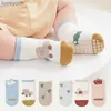 Barnstrumpor 0-5 år 3pairs/Set Kids Girl Boy Anti Slip Cotton Print Toddler For Girls Boys Soft Cute Children's Sockl231114