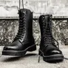 Boots Men's Leather Waterproof Lace Up Mid-Calf Oxford Dress Casual Business Work Daily Shoes For Men