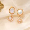 Dangle Earrings MOPAI Natural Round Baroque Freshwater Pearl Drop For Women Handmade Gold Color Brass 2023 Fashion Jewelry