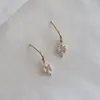 Stud Earrings 925 Sterling Silver Plated 14K Gold Japanese Vintage Diamond Zircon Pendant For Women Girl Exquisite Everyday Jewelry