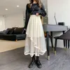 Jupes noir irrégulière Patchwork Tulle fée jupe taille haute Beige Midi longueur printemps été 2023 mode coréenne femmes tendances