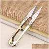 Scissors Stainless Steel Handmade Hand Tools Shaped Retro Household Tailor Shears For Embroidery Sewing Beauty Drop Delivery Home Gar Dhspf