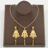 Necklace Earrings Set Italian Gold Color Jewelry For Women Dangle And Necklack Hollow Out Design Bohemia Bridal Weddings