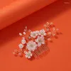 Hair Clips Icazo Bridal Wedding Comb Flower Artificial Crystal Sweet Party Ball Headwear