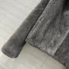 Women's Fur Faux Luxury Handmade 100 Mink Coat 2023 Winter Warm Women Clothes Fashion Turn Down Collar Grey Coats 231114