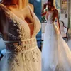 Wedding Dress Summer Lace Bohemian Dresses 2023 V Neck Boho Bride Tulle Beach Bridal Gown Trouwjurk Lakshmigown