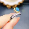 Кольца кластера, обручальное кольцо с натуральным синим опалом, винтажное серебро 925 пробы, свадебный уникальный подарок на годовщину, Galaxy Fire Promise