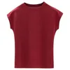 Camiseta feminina Seda de seda feminina Summer feminino Summer Loose Sleeved Camiseta Bottoming Camisa de malha P3 1176 230414