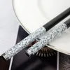 Pałeczki 100Pairs w stylu nordyckim marmurkowatą zastawa stołowa wielokrotnego użytku Antiskid Household Chińskie prezenty