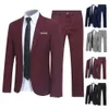 Men's Suits Blazers 1 Set Trendy Men Blazer Pants British Style Men Suit Set Turndown Collar One Button Lapel Suit Set Streetwear 231113