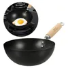 Pans Griddles Wok Stoves Chinese Style Round Bottom Traditional Small Stir-fry Pan Household