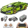 Vehicle Toys 1280PCS Technical Green Lamborghinis Super Sports Car Building Block MOC Model Racing Vehicle Assemble Bricks Toy For Kids GiftsL231114