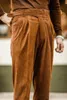 Pantalons pour hommes automne et hiver velours côtelé décontracté taille haute affaires mode élastique coupe régulière Stretch pantalon mâle Z299 230414