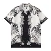 Fashion Hawaii Floral Letter Print Beach Shirts Men's Designer Silk Bowling Shirt Casual Shirts Men Summer Short Sleeve Dress Shirts M-3XL