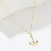 Chains Vintage Personality Hook Pendant Necklace 14K Gold Plated For Women Jewelry Gift