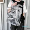 2023 new Personalized Female Schoolbag Transparent Korean Version Transparent Male High School Students Transparent Backpack Waterproof