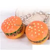 Anahtarlıklar kordonlar simation hamburger anahtarlık Keyfob Araba Telefon Çantaları için Yaratıcı Charm Kolye Moda Katılım Oyuncakları Dhgarden Dhs7f