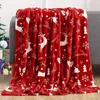 Blankets Christmas Blankets Xmas Coral Fleece Blankets Plaids Stripeds Splicing Blanket Red Warm Bed Blanket Fleece Plush for Home Decor 231113