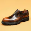 Jurk schoenen luxe lakleer heren 4cm hakken merk handgemaakte ontwerper echte Italiaanse bruiloft maatschappelijk werk man