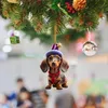 Julekorationer Cartoon Cute Dog 2023 Ornament Hanging Decoration Gift Tree Personlig hänge Party Supplies 231114