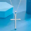 Hängen toppkvalitet Silver 925 Sterling Chain Halsband Kvinnor smycken Classic Cross Pendant Female Choker Male Party Accessories