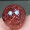 Hänghalsband äkta naturlig lepidocrocite kvarts super sju 16 mm gyllene jordgubb boll sfär kristall vackert kvinnor mode