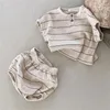 Clothing Sets Summer Baby Short Sleeve T Shirt Shorts 2pcs Infant Clothes Set Cute Boys Striped Pants Suit Fashion Girls Outfits