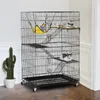 Cat Carriers Iron 4-tier Rolling Cage With Easy-to-clean Litter Box