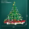 Bloques Caja de música navideña Árbol de construcción Padre Elk Juego de regalo de año Juguetes para niños Regalos 231114