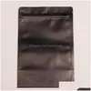 Förpackningspåsar 4 Size Black Kraft Paper Frosted Window Bag Stand Up Snack Cookie Tea Coffee Packaging Xmas Gift Pouch LX Drop Delivery DHAPN