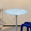 Masa bezi baskılı yuvarlak takılmış masa örtüsü streç poliest