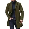 Men's Jackets Winter Men Woolen Coat Casual Fashion Lapel Single Breasted Youth Style Midlength Slim Long Sleeve Jacket 231113